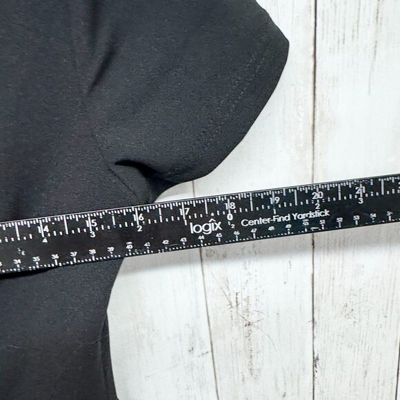 Lulus Dress Women Size Medium Black Backless Feather Trim Short Sleeve Mini - Picture 2 of 6